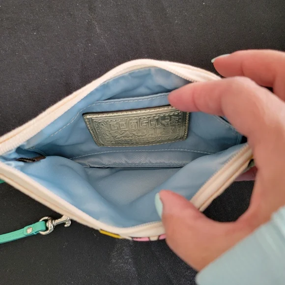 Coach Poppy Signature & Multi-Color Zippered Wristlet - Picture 8 of 14